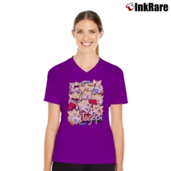 Women’s Togepi Pokemon Retro Custom Graphic V-Neck Tee in purple | Chic Neckline, Soft Texture
