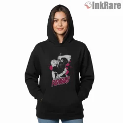 Toji Fushiguro Raw Combat Pose Ink Style Anime Shirt on black hoodie for women graphic tee