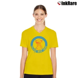 Women’s Toledo Mud Hens Minor League Detroit Tigers V-Neck Tee in yellow | Chic Neckline, Soft Texture