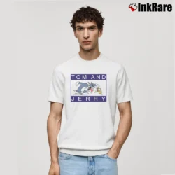 Men’s Tom And Jerry Cartoon Graphic Classic T-Shirt in white | Soft, Breathable Everyday Wear