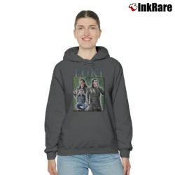 Women’s Tom Hiddleston Loki Laufeyson Retro Cozy Hoodie in charcoal | Warm, Structured, Stylish