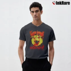 Men’s Tom Jones Heavy Metal Graphic V-Neck Tee in charcoal | Sharp, Breathable, Everyday Staple