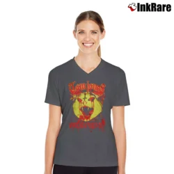 Women’s Tom Jones Heavy Metal Graphic V-Neck Tee in charcoal | Chic Neckline, Soft Texture