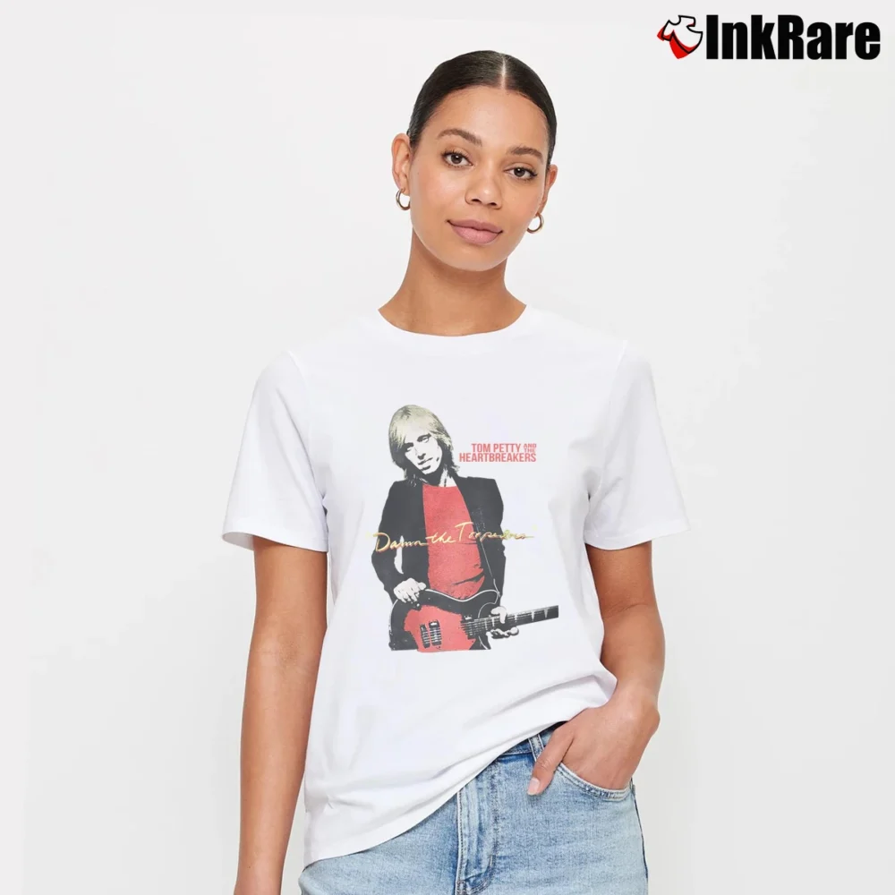 Women’s Tom Petty Damn The Torpedoes Signature T-Shirt in white | Soft, Flattering Fit