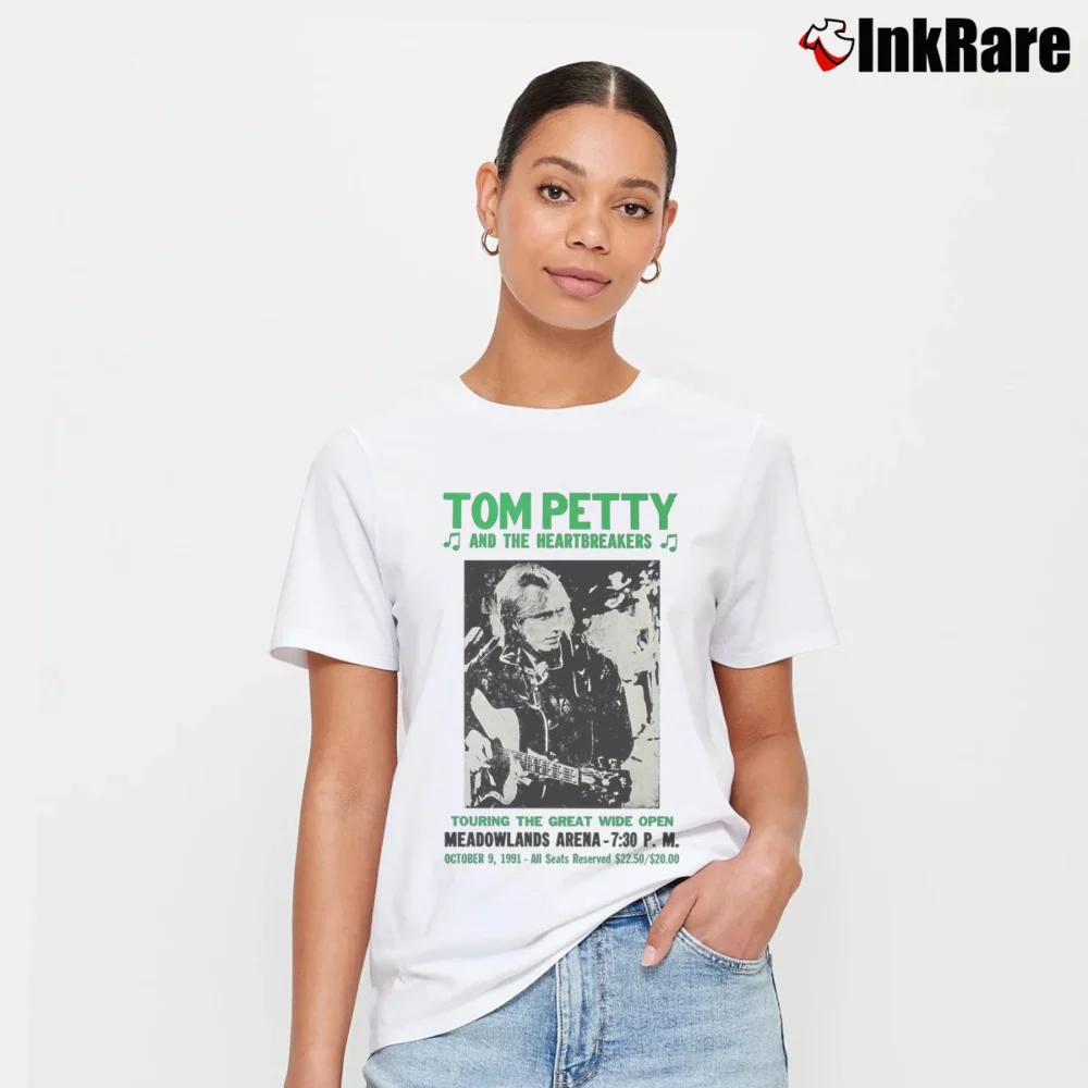 Women’s Tom Petty Wide Open Tour American Signature T-Shirt in white | Soft, Flattering Fit