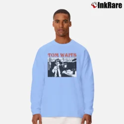 Men’s Tom Waits Amsterdam 76 Poster Long-Sleeve Shirt in light blue | Sleek, Lightweight, Year-Round Wear