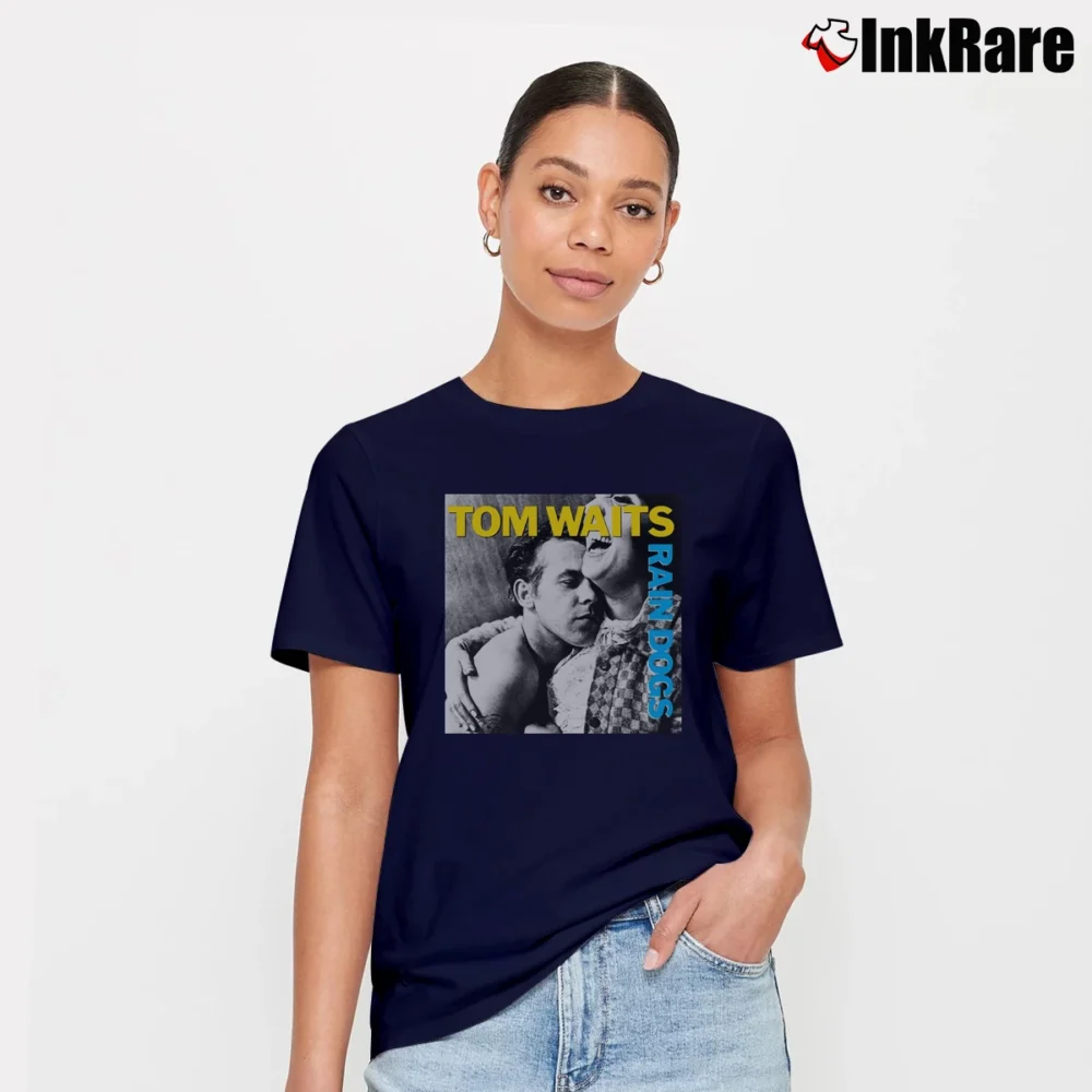 Women’s Tom Waits Rain Dogs Album Graphic Signature T-Shirt in navy | Soft, Flattering Fit