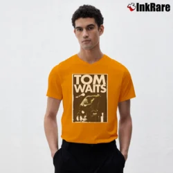 Men’s Tom Waits Retro V-Neck Tee in orange | Sharp, Breathable, Everyday Staple