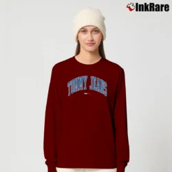 Women’s Tommy Jeans Collegiate Long-Sleeve Top in maroon | Sleek, Versatile, All-Season