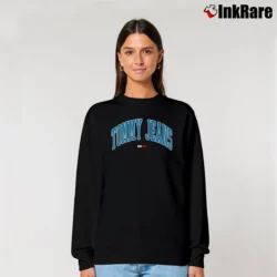 Women’s Tommy Jeans Collegiate Relaxed Sweatshirt in black | Soft, Laid-Back Vibe