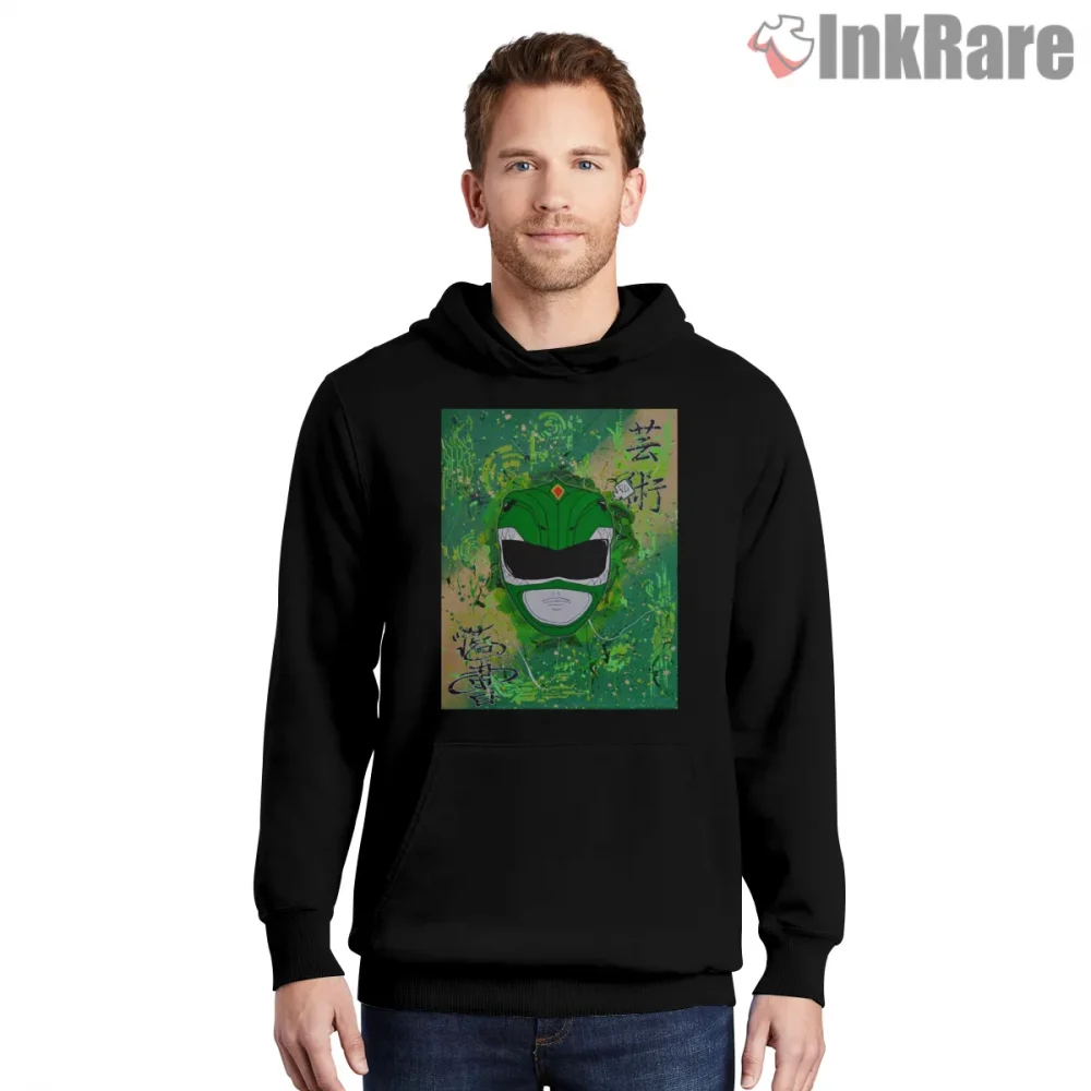 Tommy Oliver Green Ranger Graffiti Tribute Shirt on black hoodie for men graphic tee