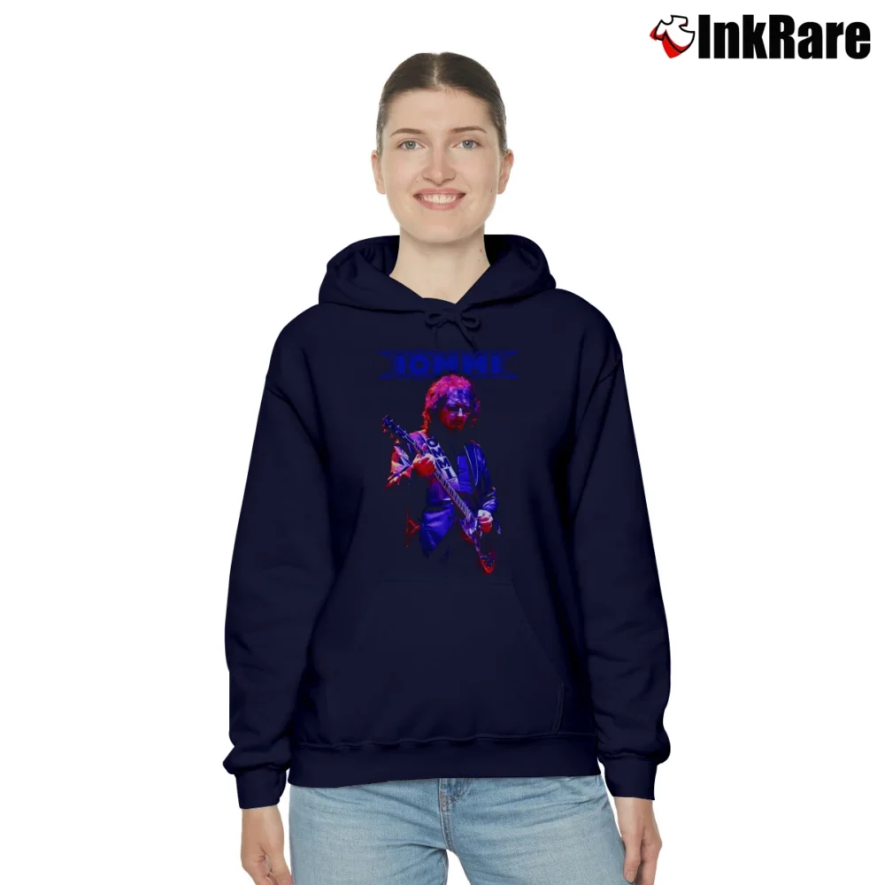 Women’s Tony Iommi Photo Rock Legend Cozy Hoodie in navy | Warm, Structured, Stylish