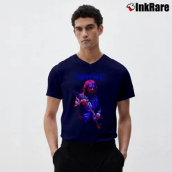 Men’s Tony Iommi Photo Rock Legend V-Neck Tee in navy | Sharp, Breathable, Everyday Staple