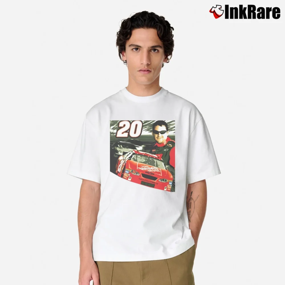 Men’s Tony Stewart Car Racing Classic T-Shirt in white | Soft, Breathable Everyday Wear