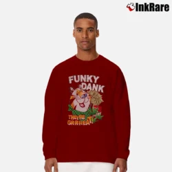 Men’s Tony The Tiger Band Rap Funky Dank Graphic Long-Sleeve Shirt in maroon | Sleek, Lightweight, Year-Round Wear