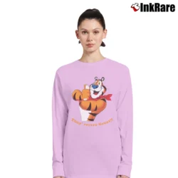 Women’s Tony The Tiger Cereal Character Long-Sleeve Top in light pink | Sleek, Versatile, All-Season