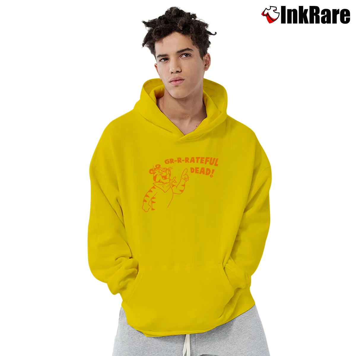 Tony The Tiger Grateful Dead Men’s Pullover Hoodie in yellow – Ultimate Warmth Men’s Tony The Tiger Grateful Dead Pullover Hoodie in yellow | Cozy, Durable, Modern Fit