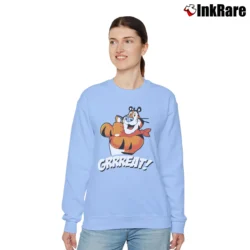 Women’s Tony The Tiger GRRRRREAT Relaxed Sweatshirt in light blue | Soft, Laid-Back Vibe