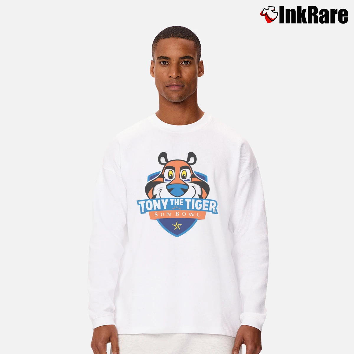 Tony The Tiger Sun Bowl Men’s Long-Sleeve Tee in white – Versatile Layering Men’s Tony The Tiger Sun Bowl Long-Sleeve Shirt in white | Sleek, Lightweight, Year-Round Wear