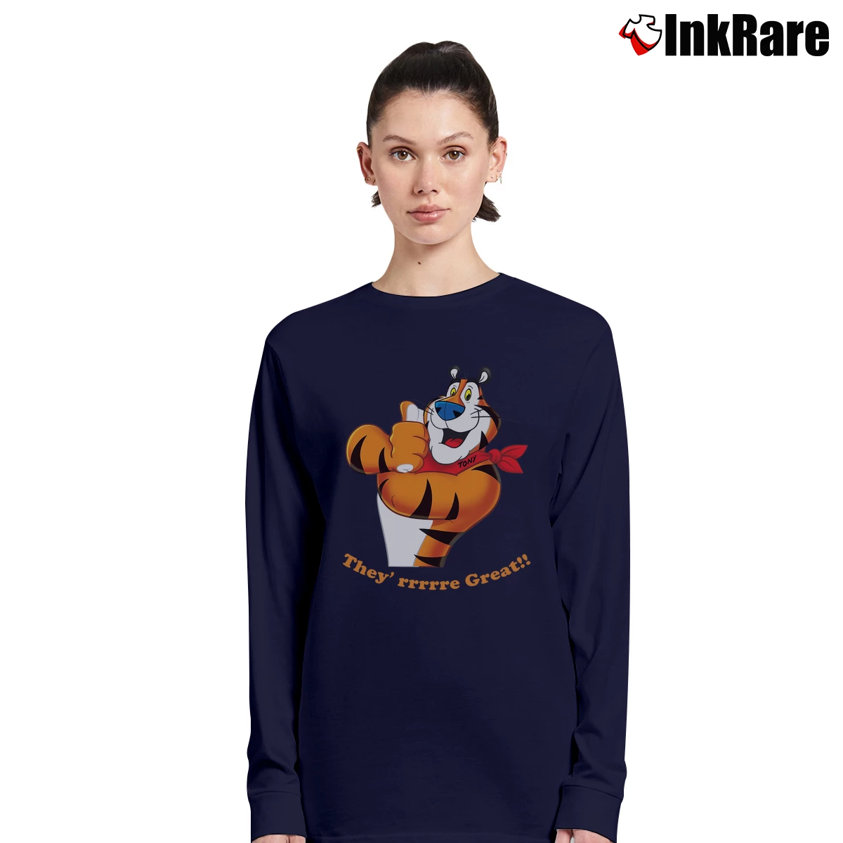 Tony The Tiger They’re Great Women’s Long-Sleeve Top in navy – Effortless Layer Women’s Tony The Tiger They're Great Long-Sleeve Top in navy | Sleek, Versatile, All-Season