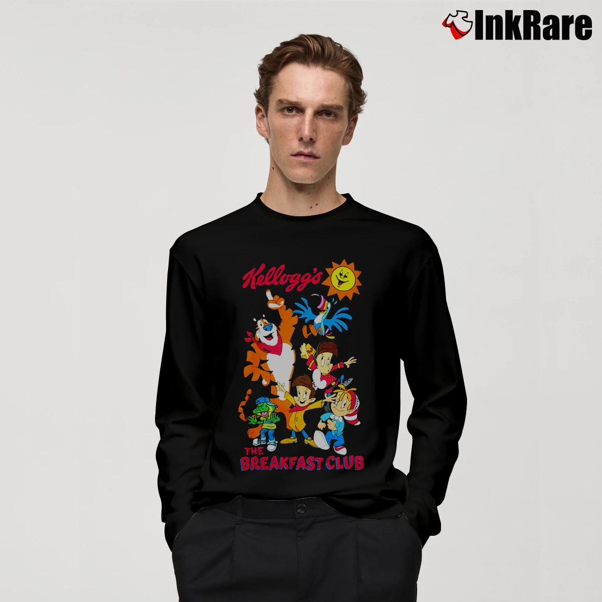 Tony The Tiger X Breakfast Club Cereal Men’s Long-Sleeve Tee in black – Versatile Layering Men’s Tony The Tiger X Breakfast Club Cereal Long-Sleeve Shirt in black | Sleek, Lightweight, Year-Round Wear