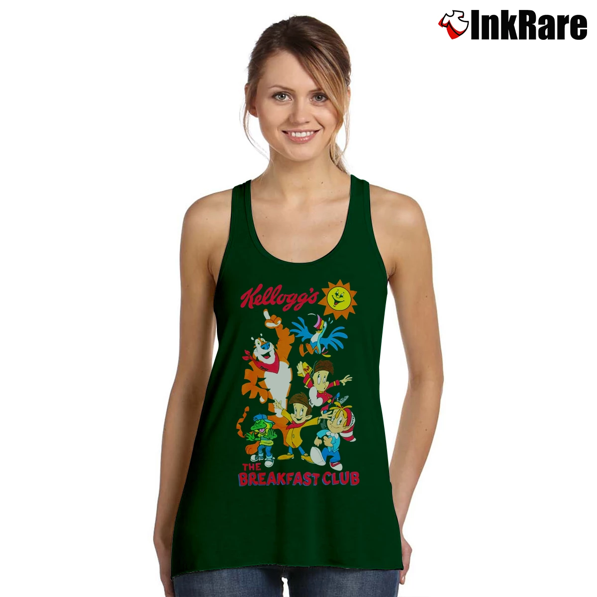 Tony The Tiger X Breakfast Club Cereal Women’s Essential Tank in forest green – Summer Ready Women’s Tony The Tiger X Breakfast Club Cereal Tank Top in forest green | Lightweight, Movement-Friendly