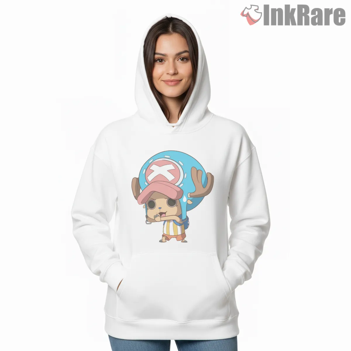Tony Tony Chopper Cute Chibi Doctor Anime Hoodie White Tony Tony Chopper Cute Chibi Doctor Anime Shirt on white hoodie for women graphic tee