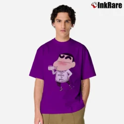 Men’s Too Drunk Crayon Shin Chan Classic T-Shirt in purple | Soft, Breathable Everyday Wear