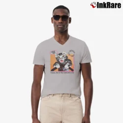 Men’s Toonces The Driving Cat Classic V-Neck Tee in sport grey | Sharp, Breathable, Everyday Staple