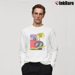 Men’s Toonces The Driving Cat SNL Classic 1991 Long-Sleeve Shirt in white | Sleek, Lightweight, Year-Round Wear