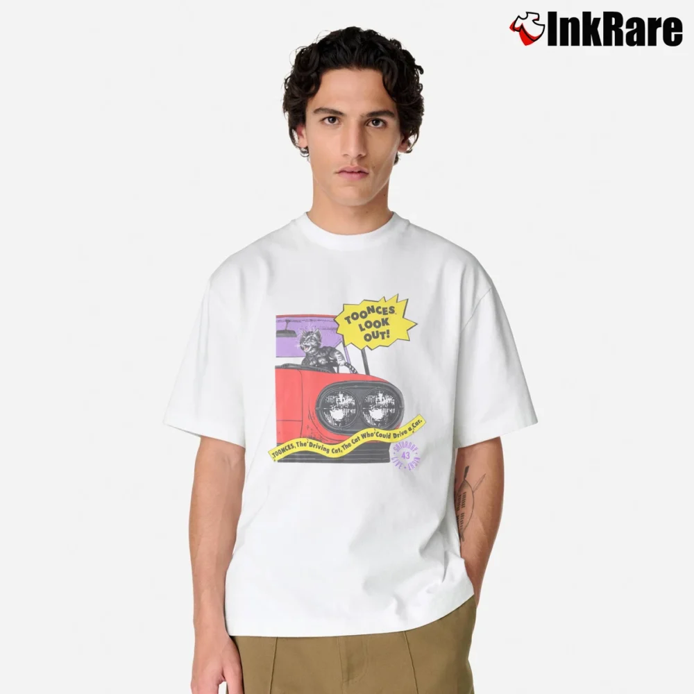 Men’s Toonces The Driving Cat SNL Classic 1991 Classic T-Shirt in white | Soft, Breathable Everyday Wear