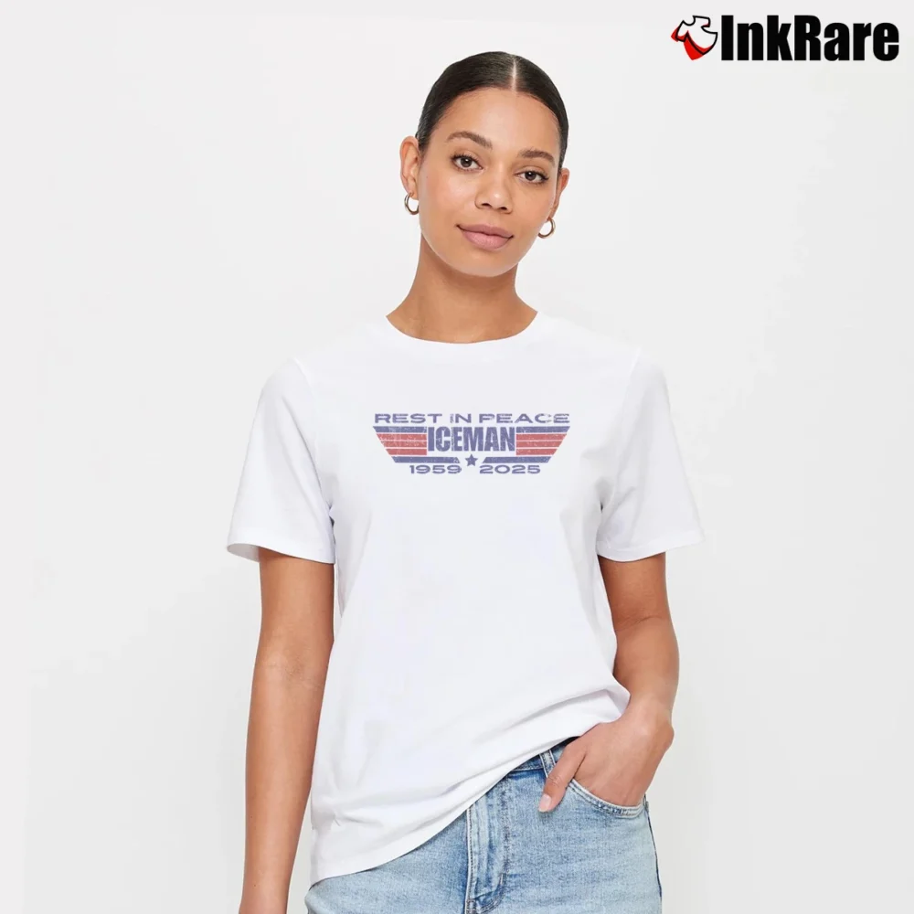 Women’s Top Gun Val Kilmer The Iceman Signature T-Shirt in white | Soft, Flattering Fit