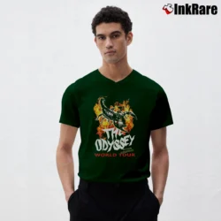 Men’s Topman Odyssey Graphic V-Neck Tee in forest green | Sharp, Breathable, Everyday Staple