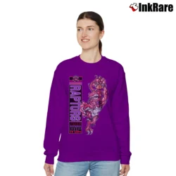 Women’s Toronto Raptors Crazy Mascot 90s NBA Graphic Relaxed Sweatshirt in purple | Soft, Laid-Back Vibe