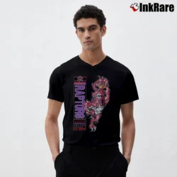 Men’s Toronto Raptors Crazy Mascot 90s NBA Graphic V-Neck Tee in black | Sharp, Breathable, Everyday Staple
