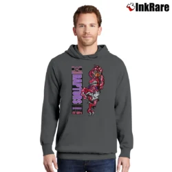 Men’s Toronto Raptors Crazy Mascot Logo 90s Basketball Pullover Hoodie in charcoal | Cozy, Durable, Modern Fit