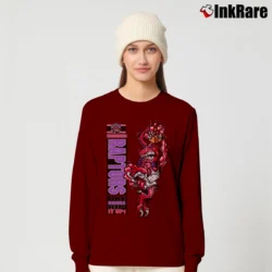 Women’s Toronto Raptors Crazy Mascot Logo 90s Basketball Long-Sleeve Top in maroon | Sleek, Versatile, All-Season