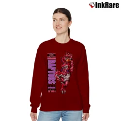 Women’s Toronto Raptors Crazy Mascot Logo 90s Basketball Relaxed Sweatshirt in maroon | Soft, Laid-Back Vibe