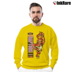 Men’s Toronto Raptors Crazy Mascot Logo 90s Basketball Crewneck Sweatshirt in yellow | Cozy Fabric, Clean Style