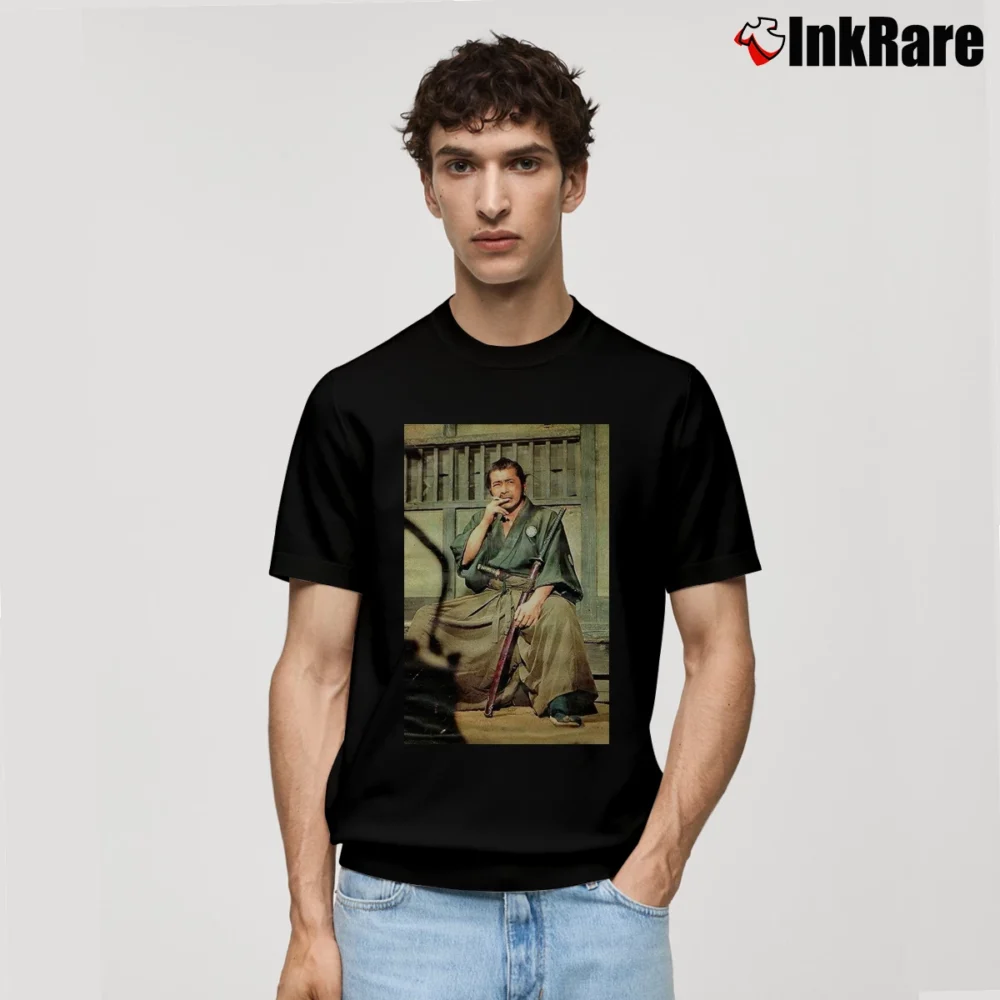 Men’s Toshiro Mifune Smoking Retro Cinema Classic T-Shirt in black | Soft, Breathable Everyday Wear