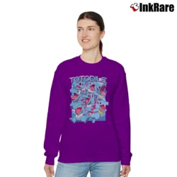 Women’s Totodile Pokemon Retro Custom Graphic Relaxed Sweatshirt in purple | Soft, Laid-Back Vibe
