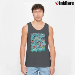 Men’s Totodile Pokemon Retro Custom Graphic Tank Top in charcoal | Breathable, Active-Friendly Design