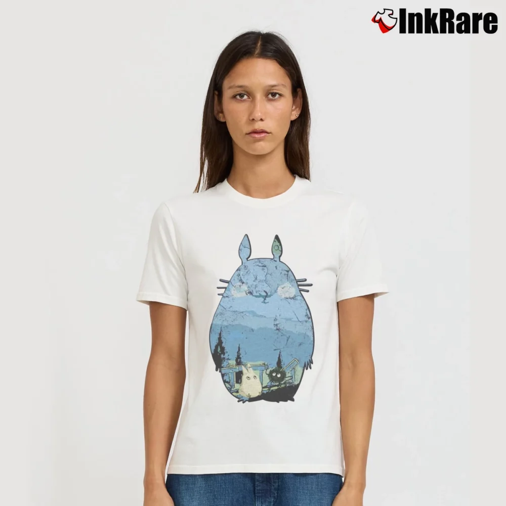 Women’s Totoro Studio Ghibli Miyazaki Signature T-Shirt in white | Soft, Flattering Fit
