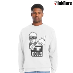 Men’s Toy Dolls Idle Gossip Punk Rock Crewneck Sweatshirt in white | Cozy Fabric, Clean Style