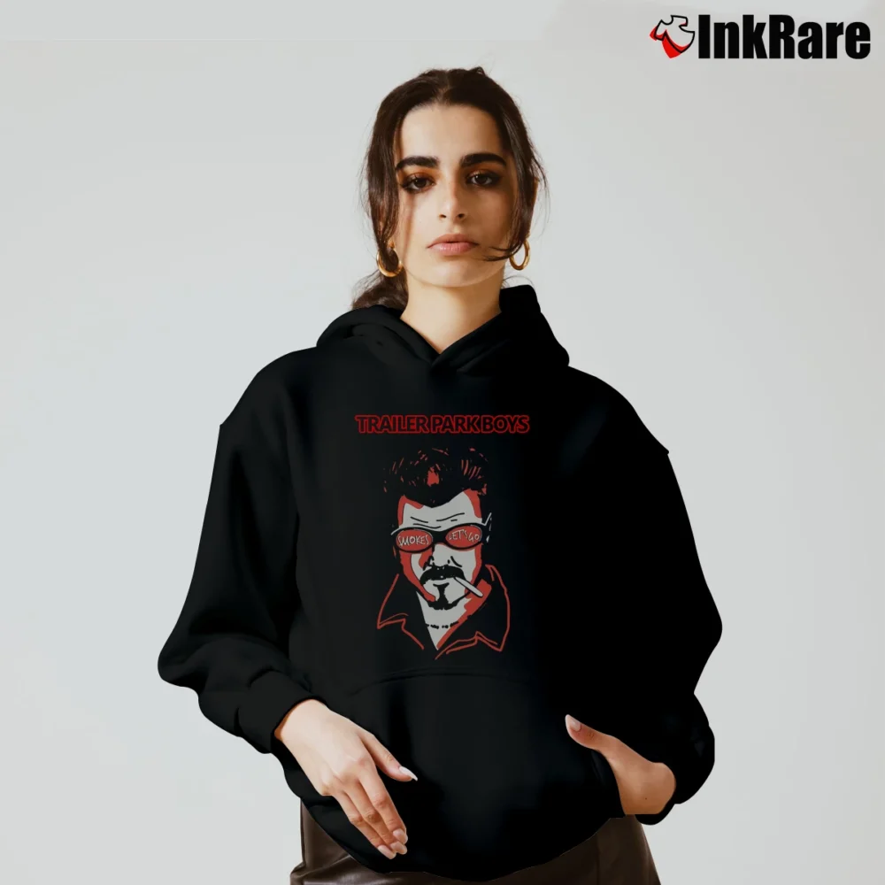 Women’s Trailer Park Boys Ricky Smokes Cozy Hoodie in black | Warm, Structured, Stylish