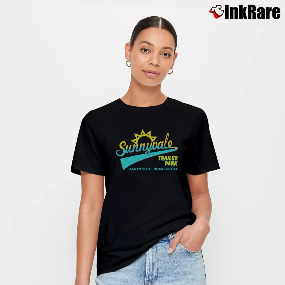 Women’s Trailer Park Boys Sunnyvale Front Graphic Signature T-Shirt in black | Soft, Flattering Fit