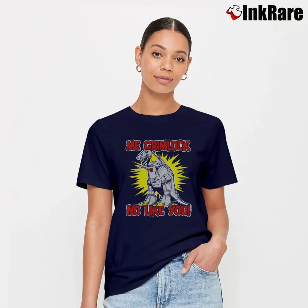 Women’s Transformers Me Grimlock No Like You Signature T-Shirt in navy | Soft, Flattering Fit