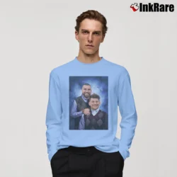 Men’s Travis Kelce Patrick Mahomes Stepbrothers Poster Long-Sleeve Shirt in light blue | Sleek, Lightweight, Year-Round Wear