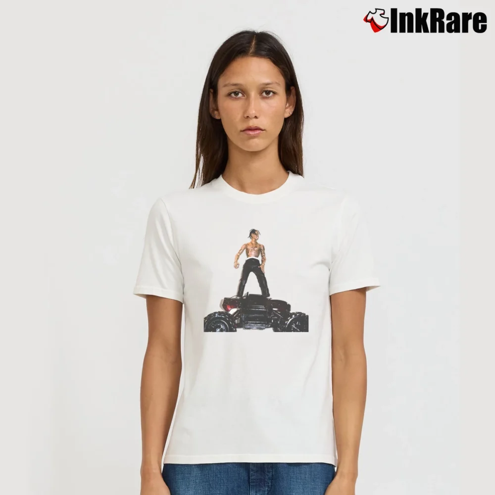 Women’s Travis Scott Rodeo Ferg Rocky Kanye West Rap Signature T-Shirt in white | Soft, Flattering Fit