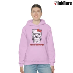 Women’s Trendy Hello Kitty Stormtrooper Star Wars Funny Cozy Hoodie in light pink | Warm, Structured, Stylish